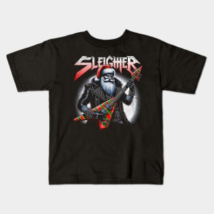 Sleigher Santa Claus Rock Christmas Kids T-Shirt